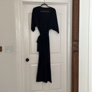 Handmade in Ukraine linen black jumpsuit